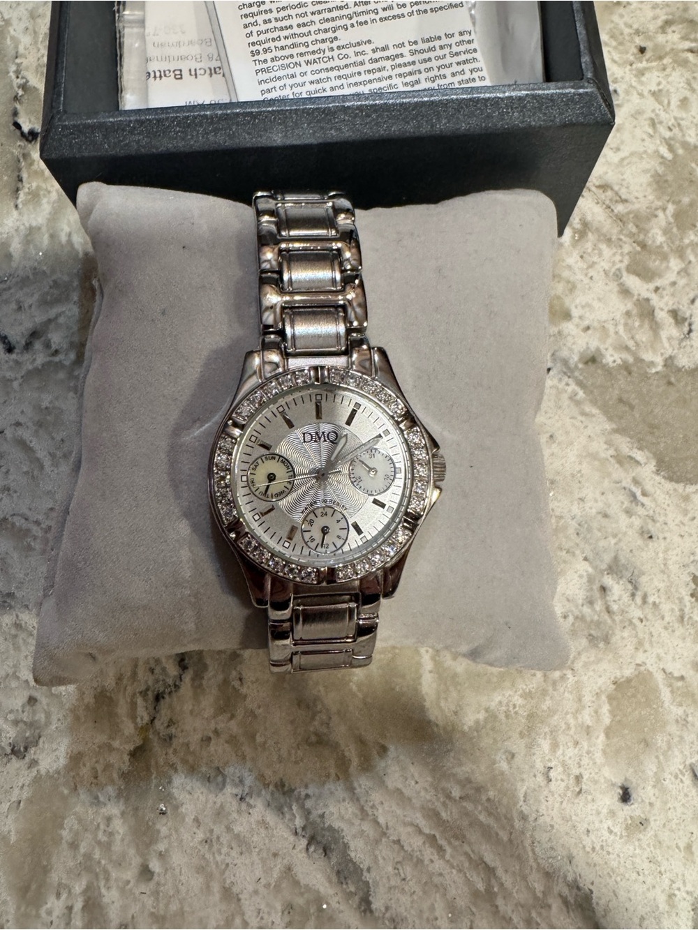 Women's Silver Crystal-Accent Bracelet Watch Diamoniue watch